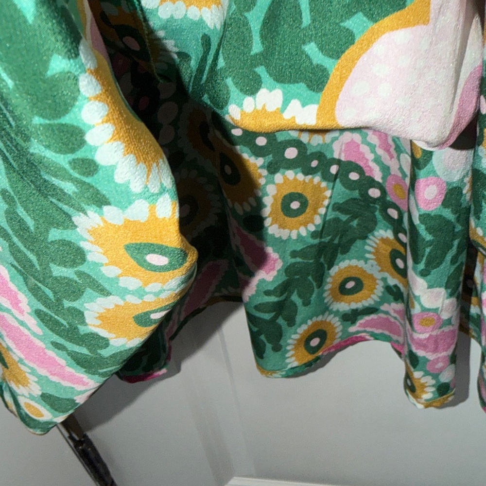Like New Max Mara Weekend Silk Jupiter Floral Green and Pink Maxi Dress Sz S - Picture 14 of 15
